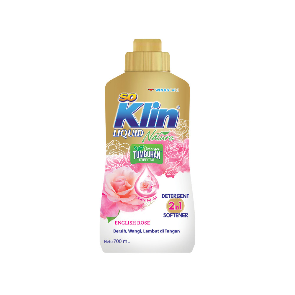 Soklin Deterjen Cair 2in1 Softener English Rose Botol 700 ml x4 - Gambar 4
