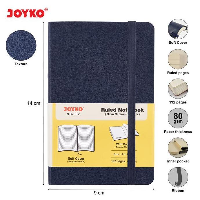 Joyko Notebook A6 SOFT COVER / Buku Catatan Garis Jurnal Agenda A6 Buku Kantong NB-662