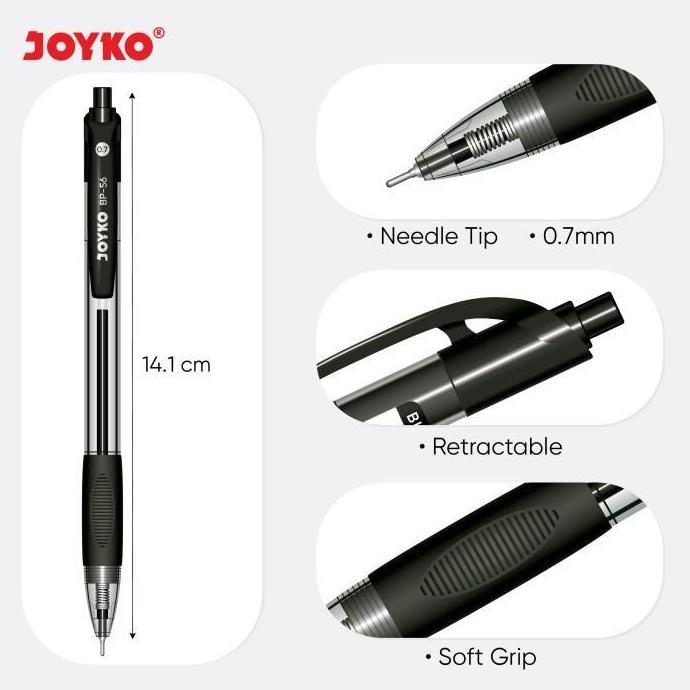 JOYKO Ball Pen Pulpen 1 Pack BP-56 0.7mm Isi 12 Pcs