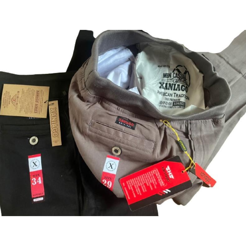 Free Ongkir Celana Panjang Chinos Pria Pinggang Karet Original Premium Merk Xaniago Bigsize