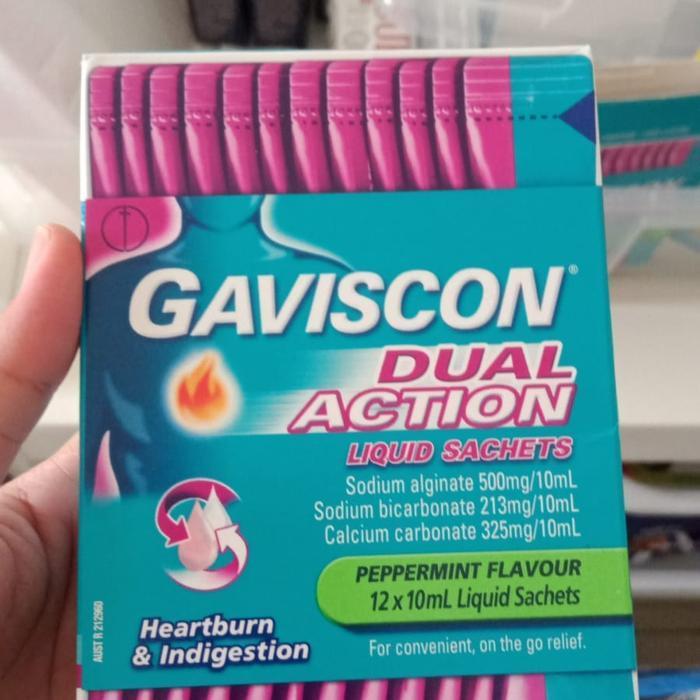 OBAT MAAG DAN GERD GAVISCON AUSTRALIA LIQUID ISI 12 DAN SACHET ORIGINAL DAN TERPERCAYA