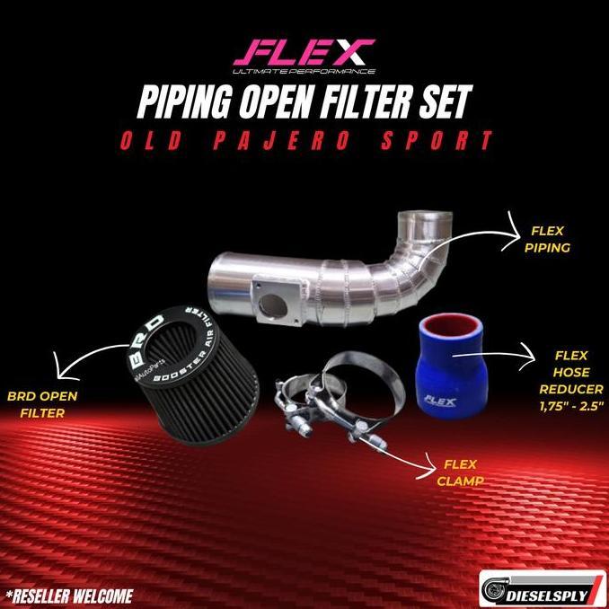 BEBAS ONGKIR - Flex Piping Open Filter Set Old Pajero Sport + BRD Open Filter