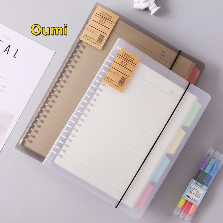 Binder A5/B5 Buku Binder Aesthetic Transparan Hitam Putih Notebook Aesthetic Korea
