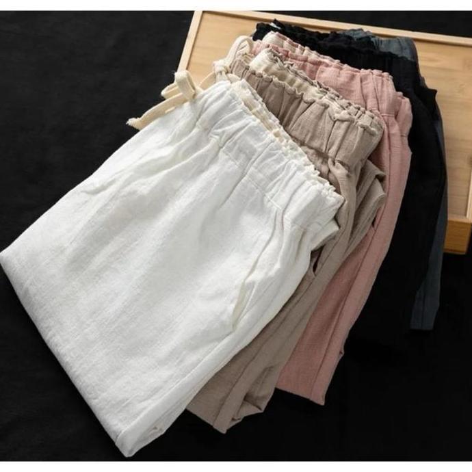 PROMO Elviza Baggy Pants Linen Wanita Celana Linen Panjang Wanita Promo Celana Panjang Wanita Terbar