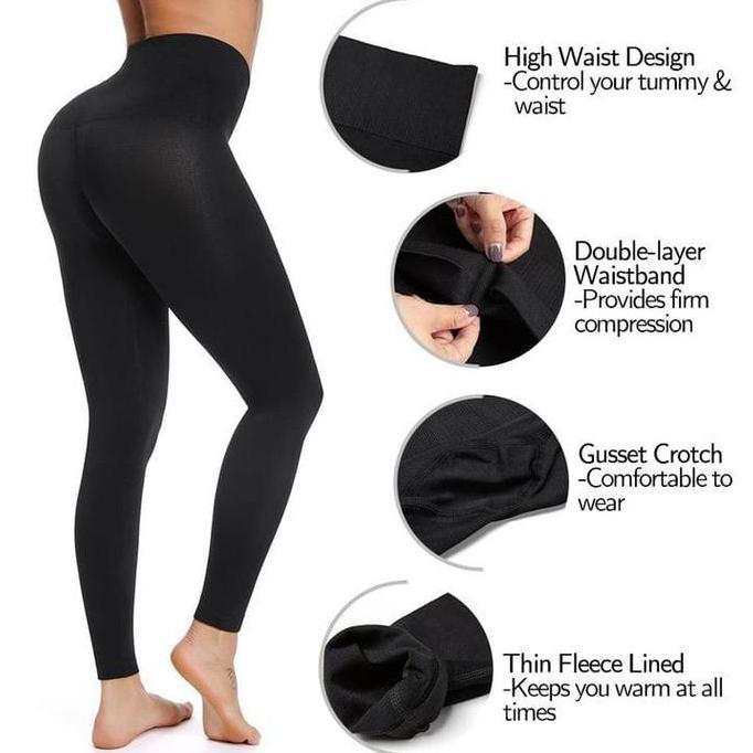 Legging Polos tebal 7/8Legging HW Wanita Legging &/8 HW import Celana Panjang High Hitam Waist