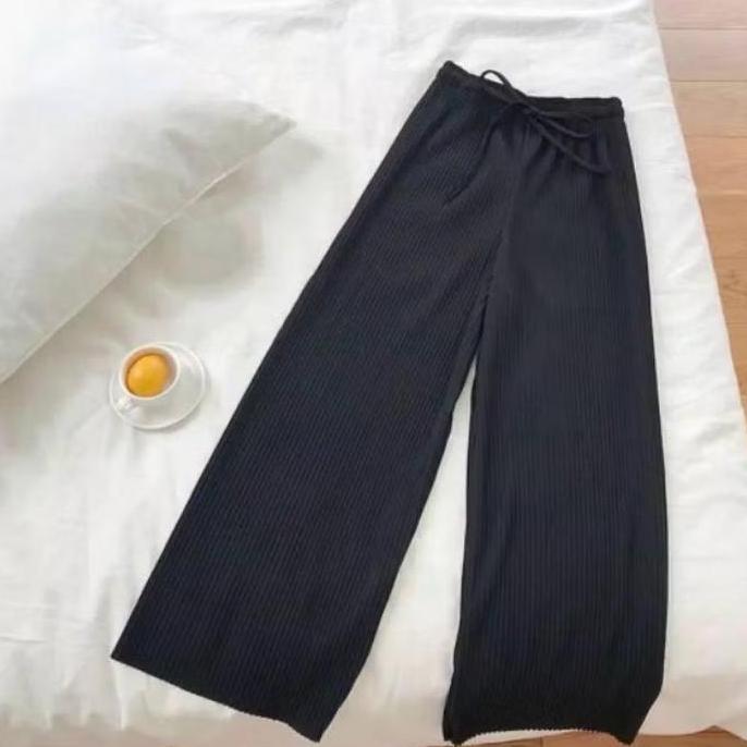 Tiara Pants Kulot Pants Rib Knit Bawahan Celana Wanita Kekinian
