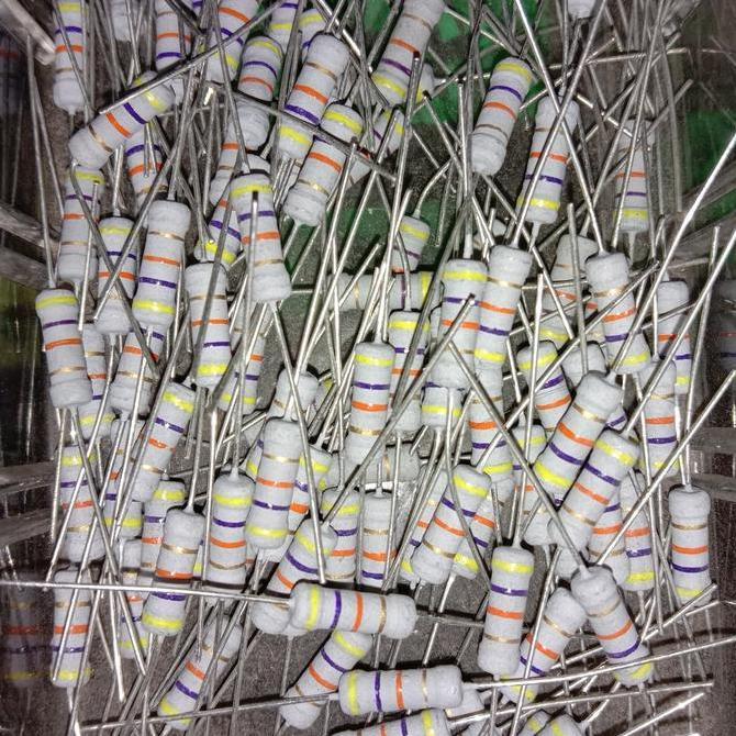 RESISTOR 47K 47KOHM 47 K 1WATT 1 WATT TOLERANSI 5% D'90