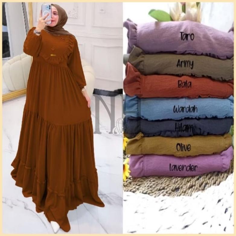 Bergaransi Gamis Rempel - Gamis Hitam Rempel - Gamis Jumbo Rempel Susun