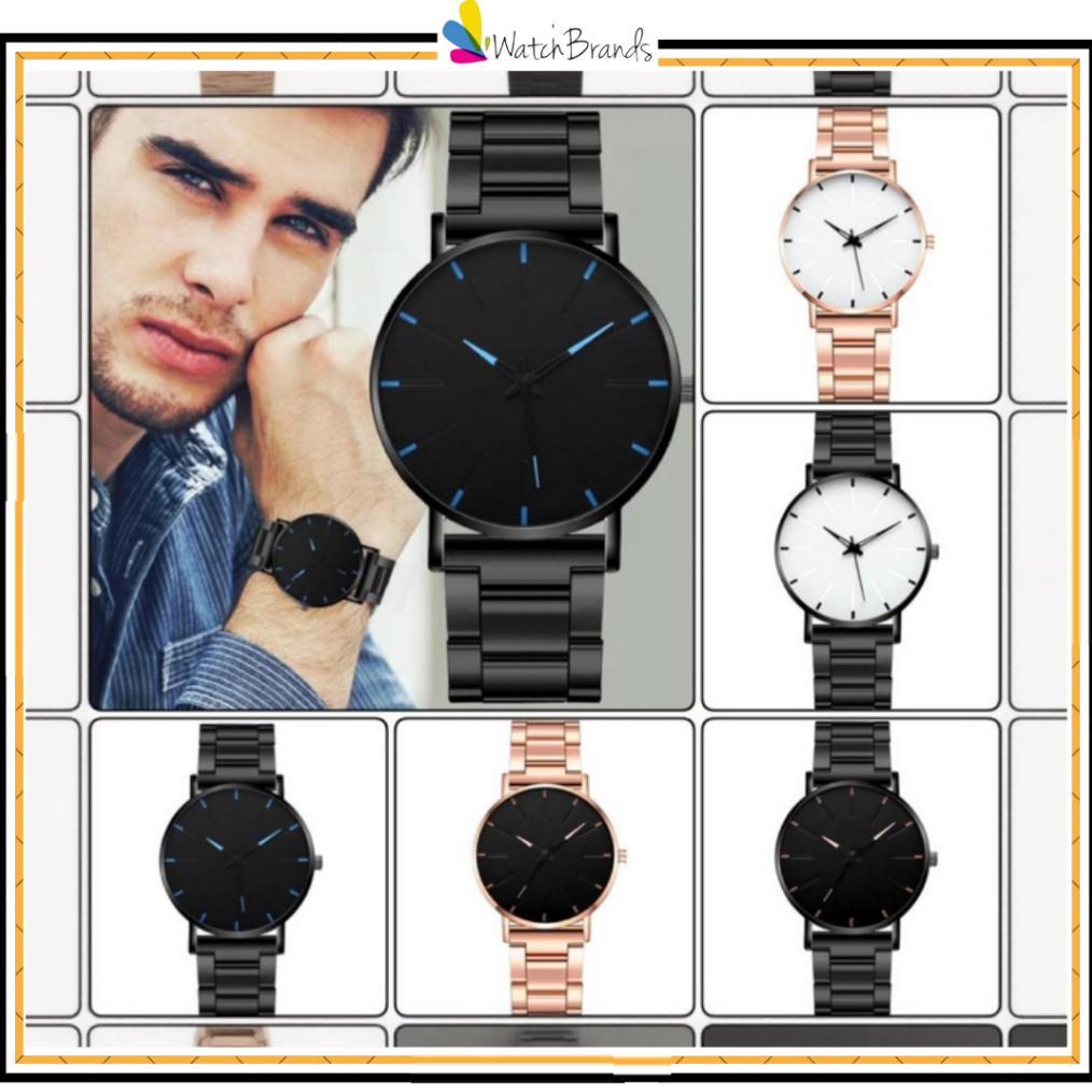 official wbs jam tangan pria rantai stainless steel casual analog quartz fashion laki laki grosir jf