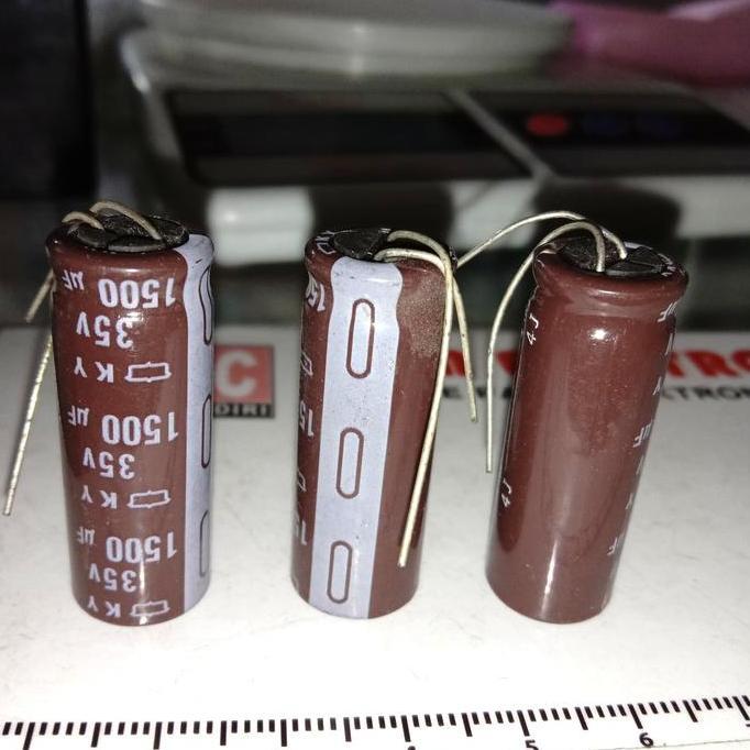 1500UF 35V 1500 35 1.500UF 1.500 ELCO CAPACITOR ELKO KAPASITOR POLAR D'90