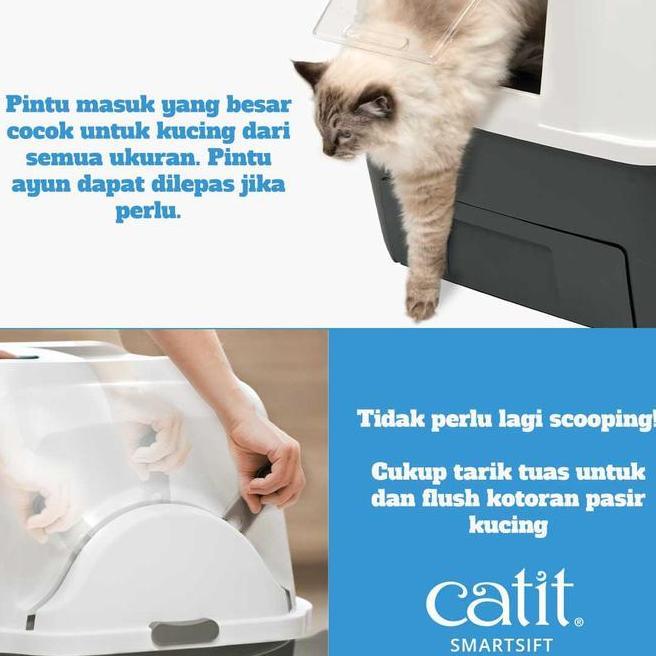 Catit Bak Kotoran Kucing Toilet Kucing Tinggal Flush Catit Smartsifting Cat Pan 50685