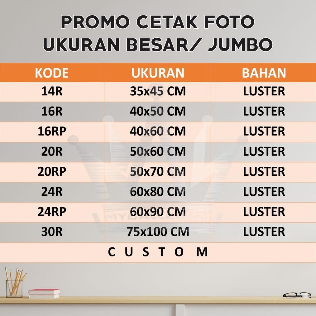 Cetak Foto Ukuran Besar | 12R 12RP 14R 16R 16RP 20R 20RP 24R 24RP 30R | Request Ukuran Jumbo | Custo