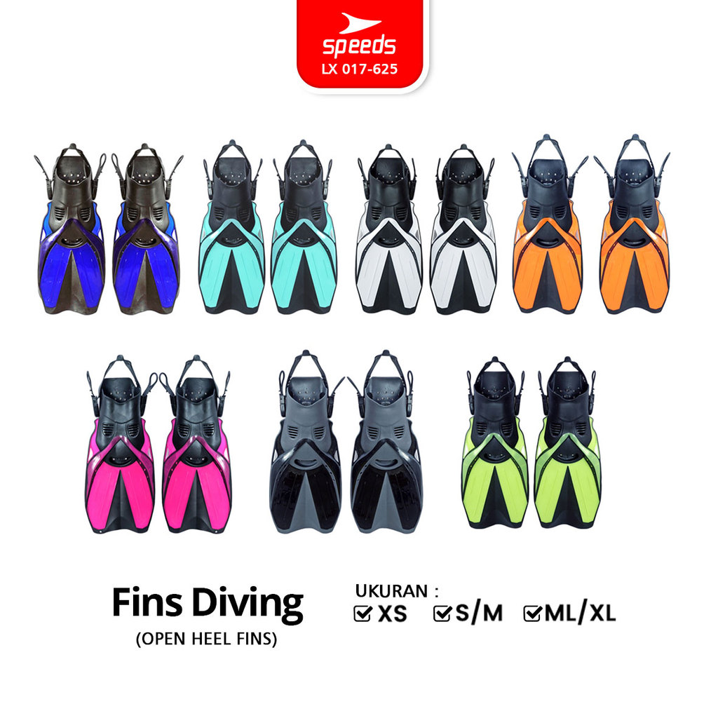 SPEEDS Kaki Katak Renang Snorkeling Fins Diving Kaki Selam Fleksibel Perlengkapan Alat Menyelam Pera