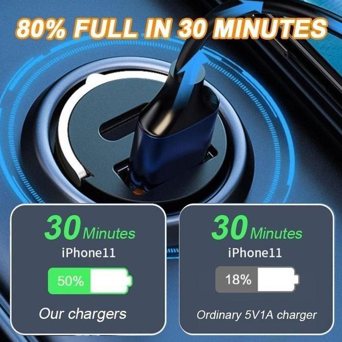 COD Car Charger Mobil 100W Type C Pd Usb Dual Port Fast Charging 12V 24V Charger Laptop Hp Universal