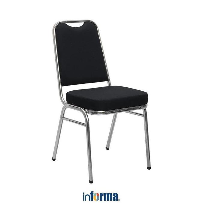 Informa Lion Kursi Banquet Fabric - Hitam Kursi Pesta Kursi Susun Hotel Meeting Bangku Acara
