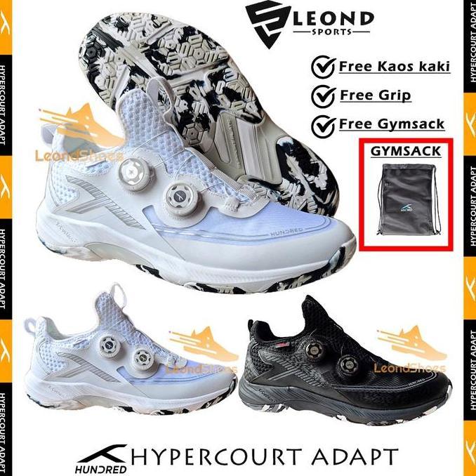 Sepatu Badminton Hundred Hypercourt Adapt Tali Putar Boa Sistem Sepatu Padel Hundred Hypercourt
