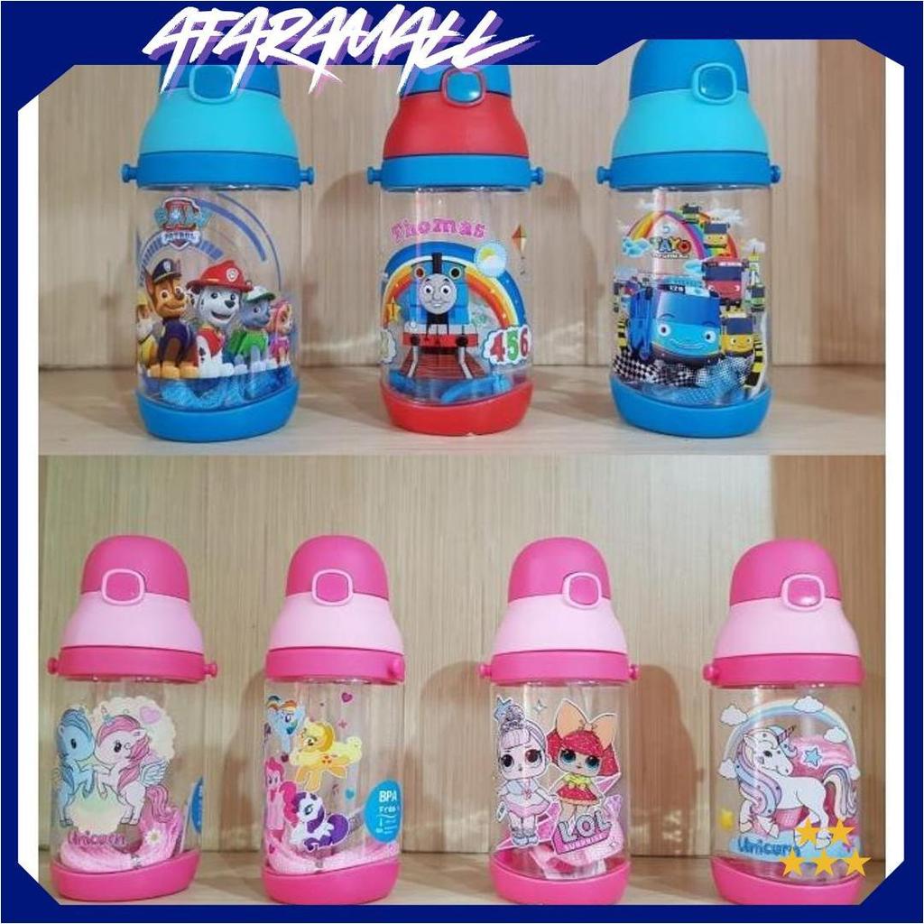 Botol Minum Karakter anak T7001 paw patrol, tayo, little pony, unicorn, lol, thomas and friends 350m