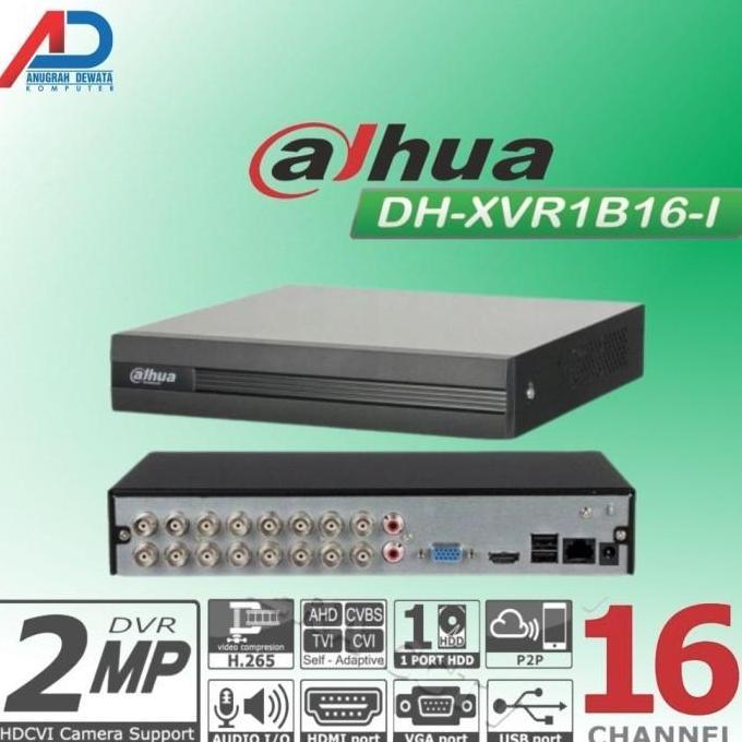 TERBARU - DVR DAHUA 16 CHANNEL XVR1B16-I 2MP DVR 16CH DAHUA
