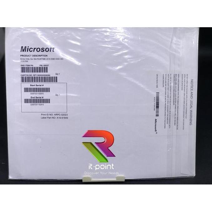 ORIGINAL SQL Server 2016 Standard 15 Cals, 1 License