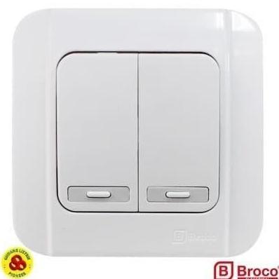 Whyyuo- Broco Galleo Saklar 2 Gang G162 White