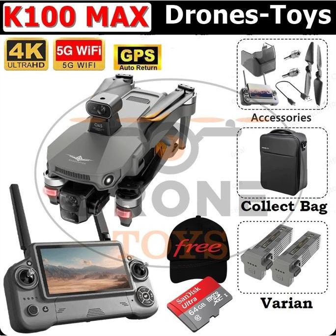 NEW RC Drone KF100 MAX 6KM GPS 4K Camera EIS 3-Axis Gimbal 5G Obstacle Avoidance Touch Screen Remote