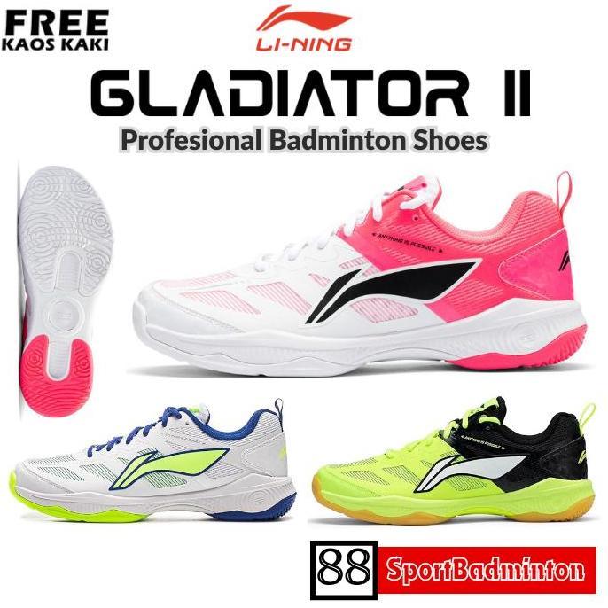 Lining Gladiator Ii ( Aytv017 ) Profesional Badminton Shoes - Sepatu Badminton Original Lining