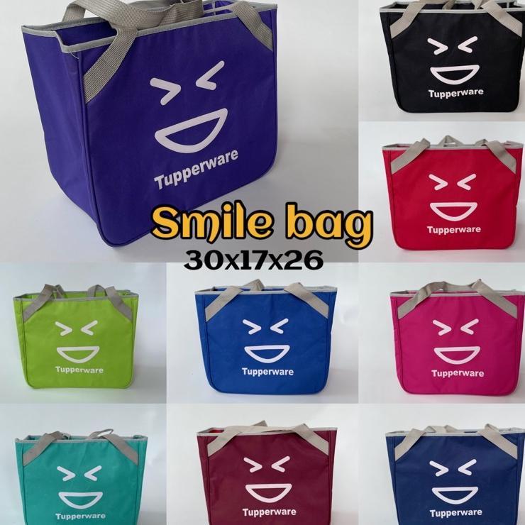 Smile Bag Tupperware// Tas Tenteng Ukuran Besar (Zipper Bunga Es)