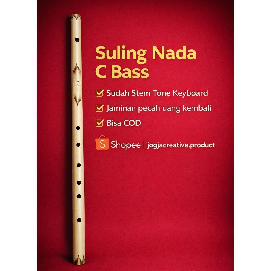 Suling Bambu Stem Nada C Bass. Sudah Tone Keyboard. Jaminan Pecah Uang Kembali