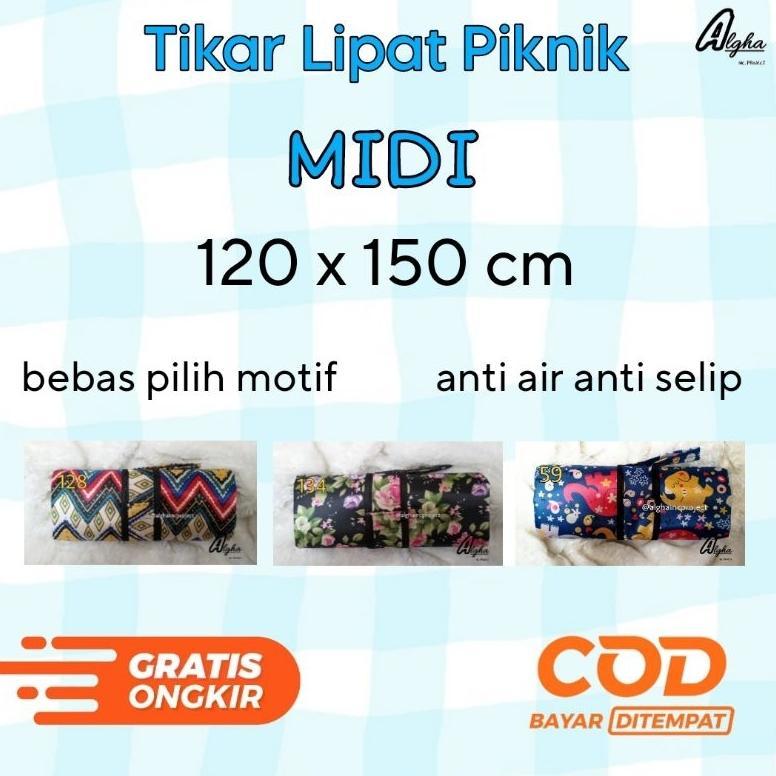 Tikar Lipat Piknik Microsatin 120X150 Cm Bisa Pilih Motif