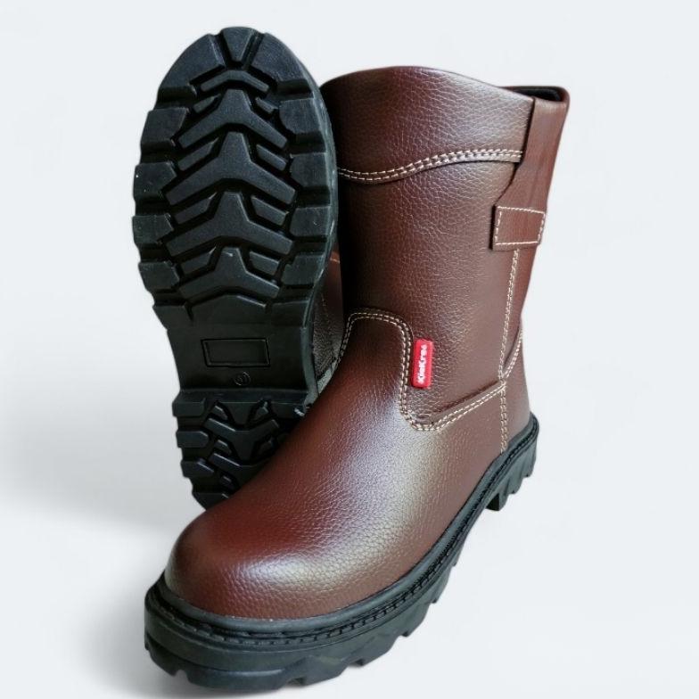 Sepatu Boot King Kickers Safety - Sepatu Boot Proyek Ujung Besi Kulit Import