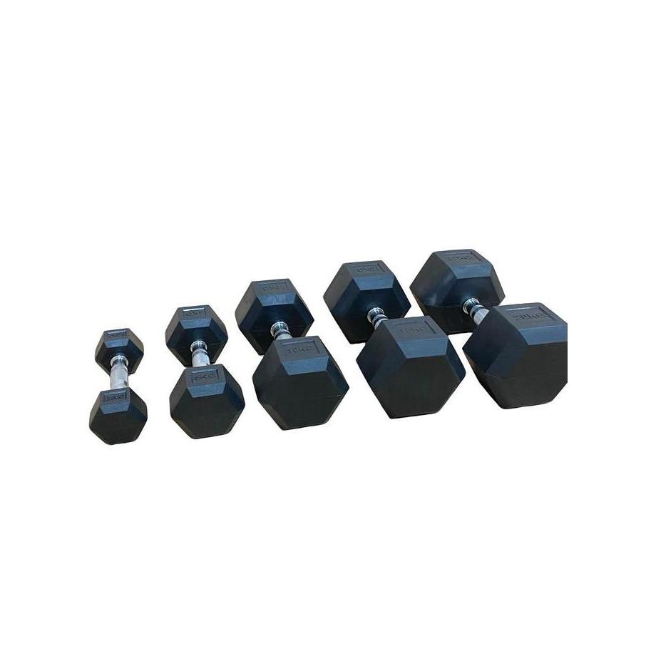 Potence Hexagon Dumbell Dumble Barbel Hexagonal 10Kg Kualitas Bagus Barbel Hexagonal 10 Kg Karet Peg