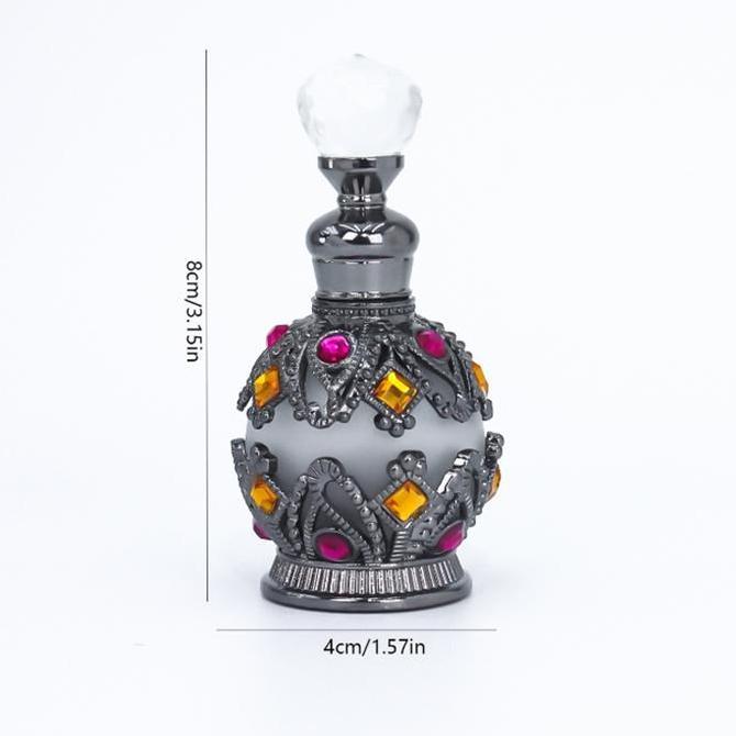 Botol Parfum Kosong Arab 15ml Refillable Botol Kecil Kaca Mewah Dekorasi Hiasan Elegan