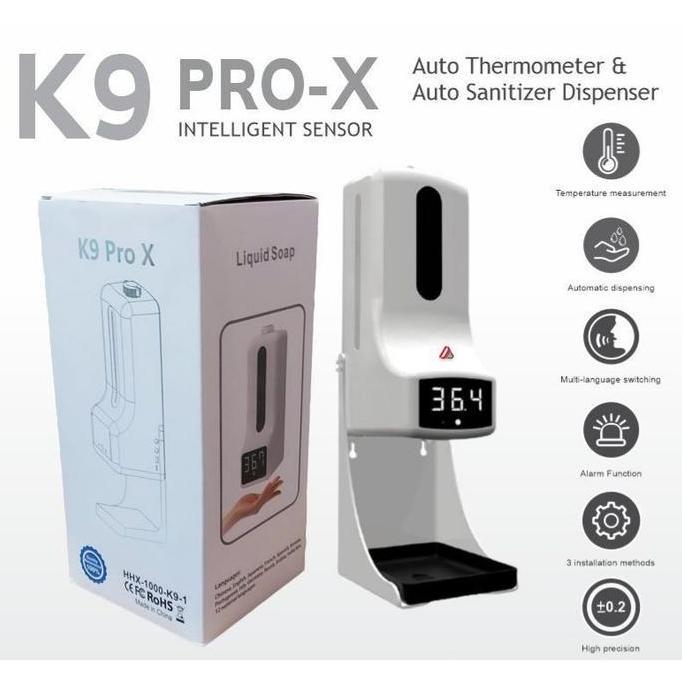 Termometer K9 Pro X Automatic Infrared Thermometer & DispenserHand Sanitizer 2 in 1