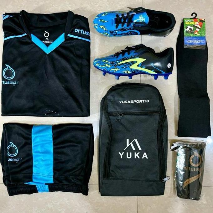 Happy Shoping Paket Hemat Satu Set Perlengkapan Sepak Bola Baju Sepatu Bola Anak Junior Termasuk 5 I