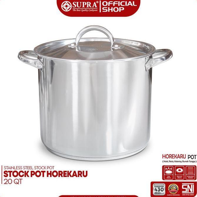 SUPRA PANCI Stainless Steel 20 Qt Stock Pot Horekaru