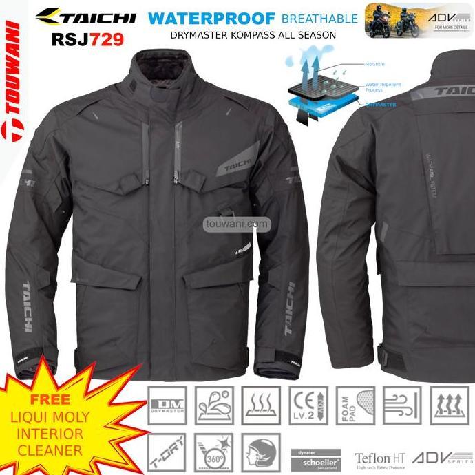 Jaket Motor ADV RS Taichi RSJ729 Kompass All Season Waterproof Black