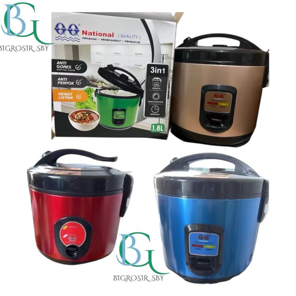 MAGIC COM QQ NATIONAL 1,8LITER / PENANAK NASI 3IN1 / RICE COOKER 1,8L SNI SPL49