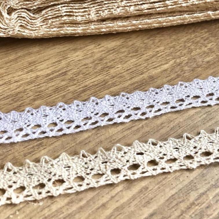AYYA - Renda Kait renda Rajut renda katun lebar 2 cm tipe 02 per 10 yard craft kerajinan tangan
