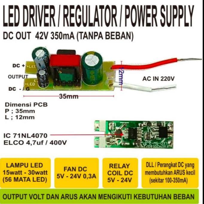 TRAFO KECIL LED DRIVER REGULATOR POWER SUPPLY UNIVERSAL MESIN LED LAMPU 15WATT - 30WATT 30 WATT 5V -