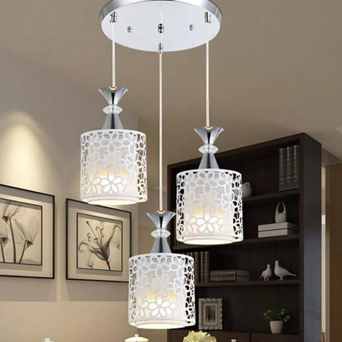 LAMPU HIAS LED GANTUNG MEWAH MOTIF BUNGA / LAMPU HIAS GANTUNG Besi Plastik Bohlam