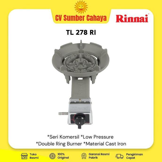 Rinnai TL287RI Kompor Turbo 1 Tungku Kompor Cor Gas Komersial TL-287RI TL 287 RI