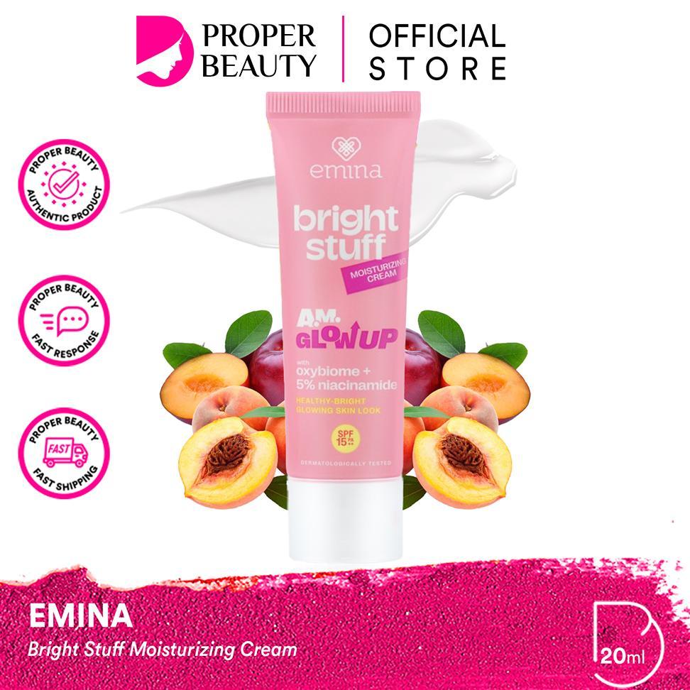 EMINA Bright Stuff Moisturizing Cream Indonesia / Pelembab Wajah 20ml / For A Brighter & Glowing Loo