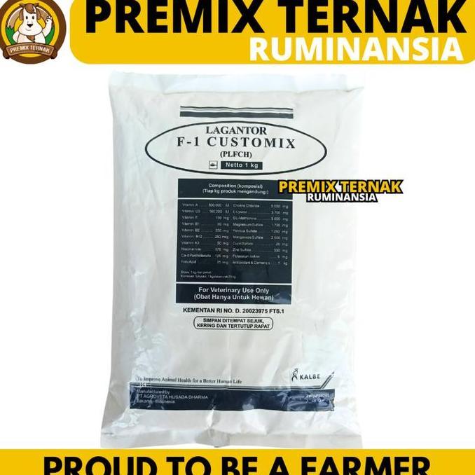 LAGANTOR F1 CUSTOMIX 1KG - Premix Penggemukan Sapi Kambing Kelinci Pedaging - Premix Sapi Kambing