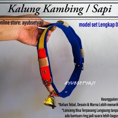Kalung Kambing Kalung Sapi model Set lengkap 01 Lonceng Kuningan Tali kluntung bandul sapi Bel lonce