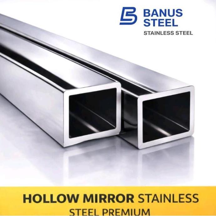 Pipa kotak hollow stainless 1 cm x 1 cm x 1 mm / 10 x 10 x 1 mm