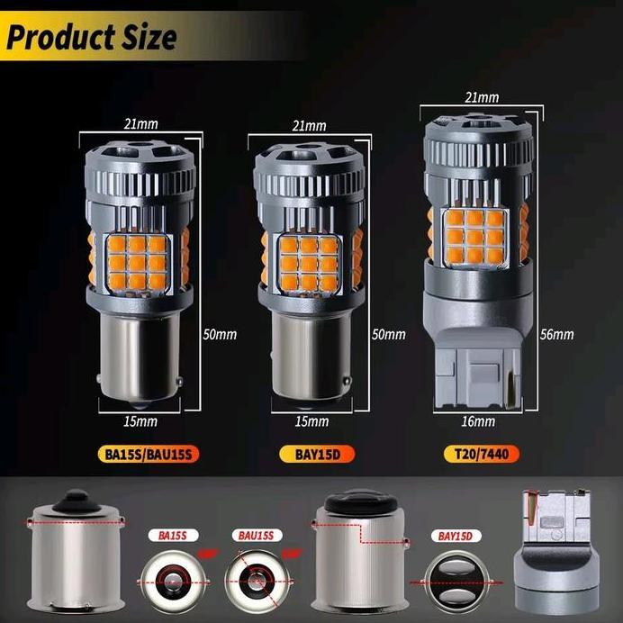 Lampu Led Sein T20 7440 superbright 3030 kedip normal