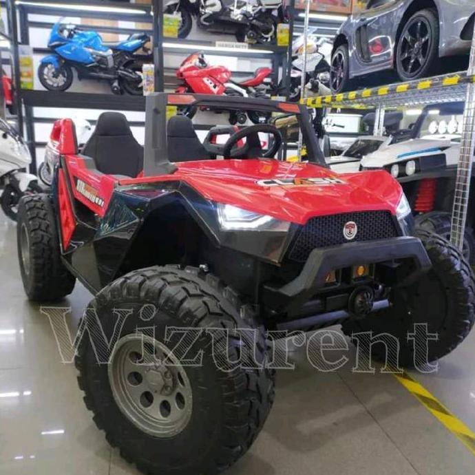 Terlaris Mobil Aki Utv Jeep Buggy 24 Volt 4Dinamo Ban Full Kareta Pintu Bisa Terbuka Shock Suspensi 