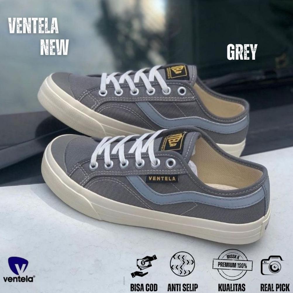 Sepatu Vantela New Public Grey Original 100% Pria Kanvas Official Store