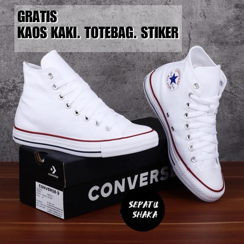 Sepatu Converse Original Hight All Star Classic Putih Bnib | Sepatu Sekolah Converse Klasik White Or