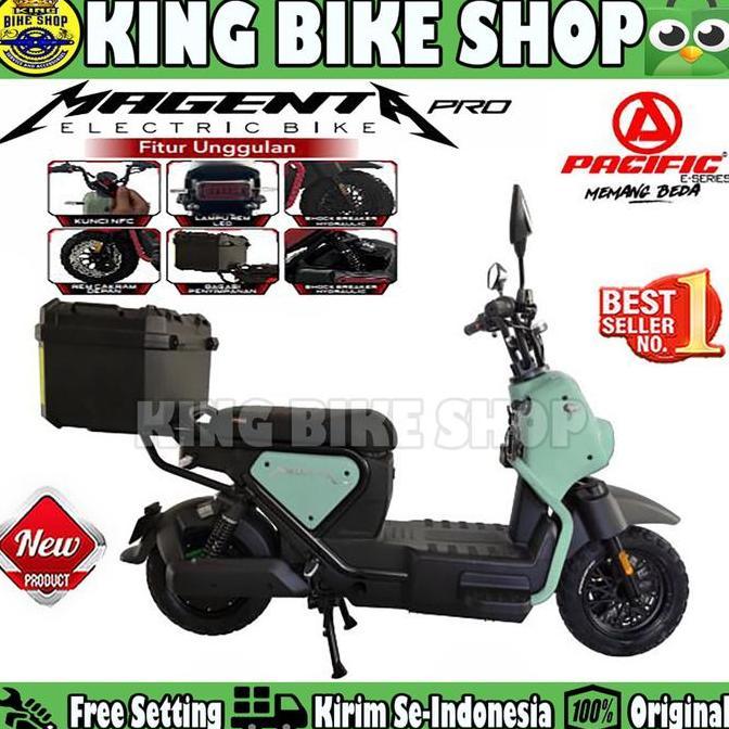 Terlaris Sepeda Motor Listrik Pacific Magenta//Magenta Pro 650 Watt 20 Ah Rem Cakram Electric E Bike
